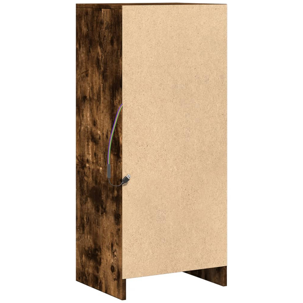 vidaXL Single Door Single Shelf Smoked Oak Sideboard with RGB LED Lights Image 7