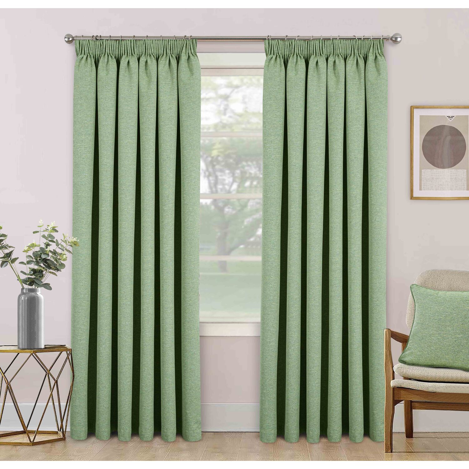 Divante Dusk Blackout Thermal Curtains - Green / 229cm Image 1