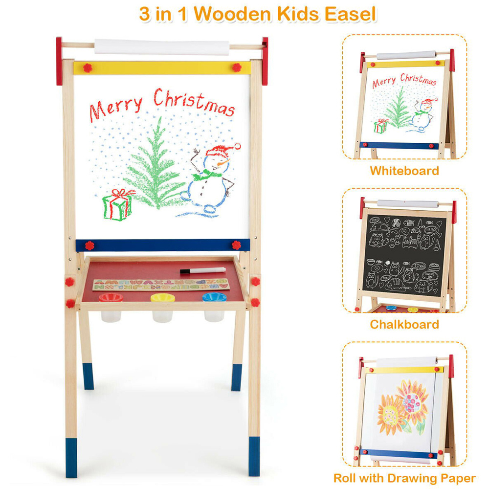 Costway 2-in-1 Kids Double Sided Art Easel with Tray Image 5