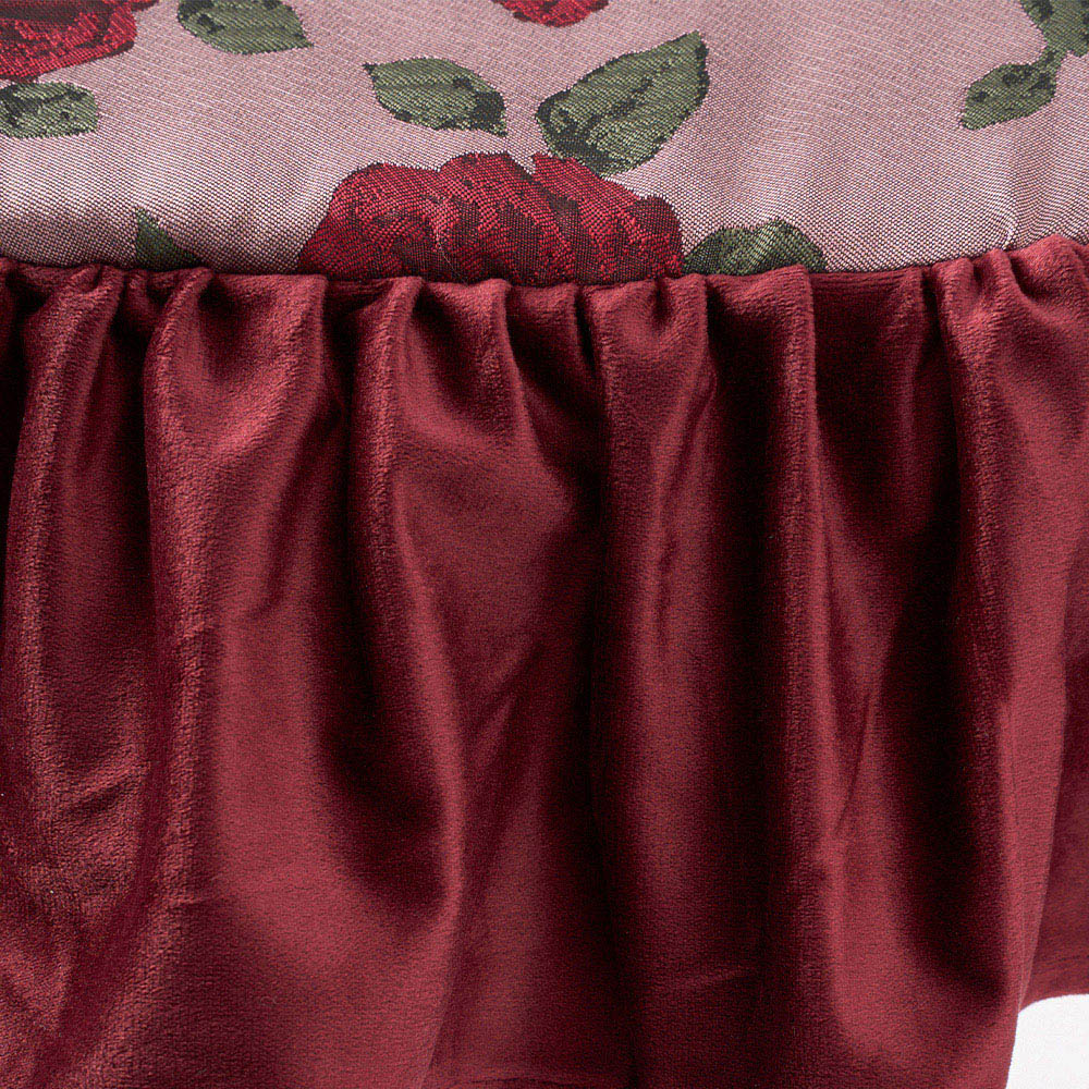 Living and Home Red and Pink Floral Polyester Ruffle Edge Chair Cushion 43.5 x 43.5cm Image 3