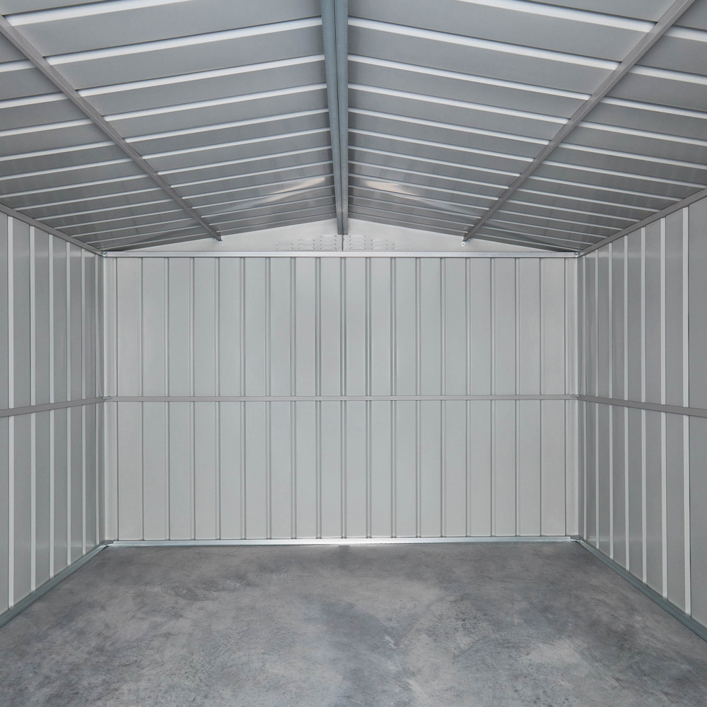 Globel 10 x 10ft 2 Door Green Metal Apex Garden Shed Image 3