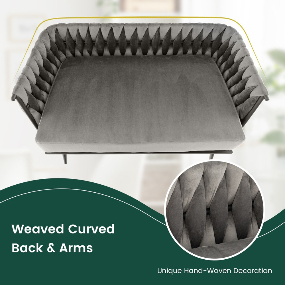 Costway 2 Seater Grey Loveseat Sofa Image 7