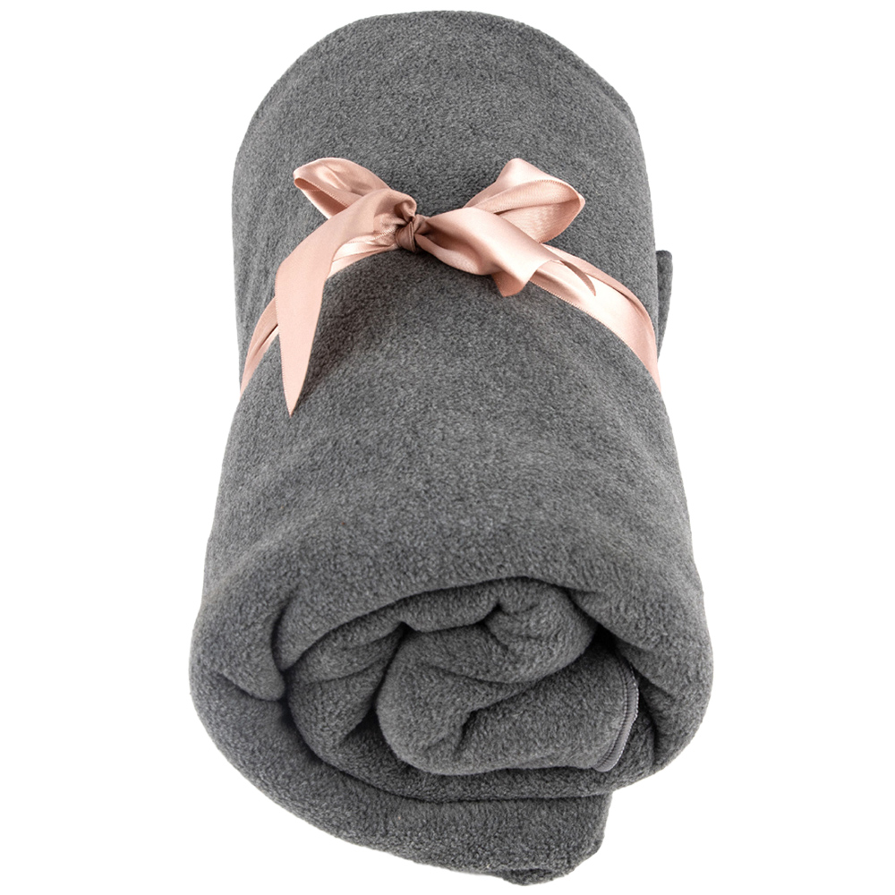 Myga Grey Fleece Yoga Blanket 200 x 145cm Image 1