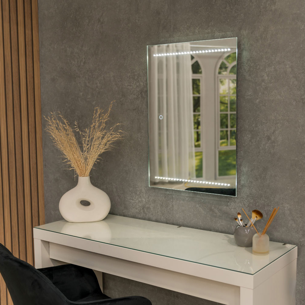 ValueLights Rectangular LED Strip Light Bathroom Mirror with Touch Control Image 5