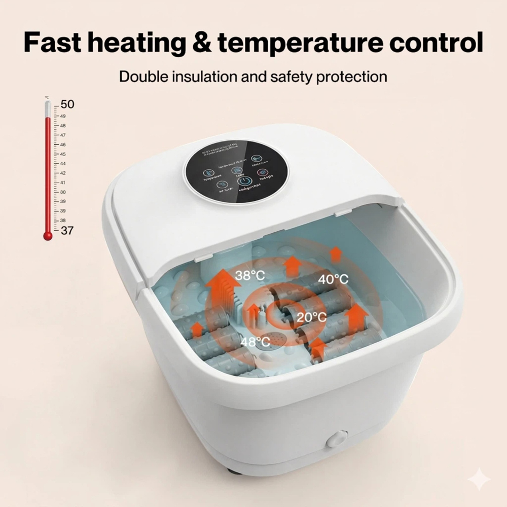 Spector White Electric Heat Temperature Control Foot Spa Massager Image 3