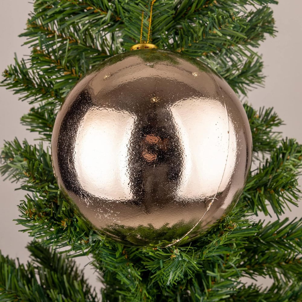 Shatchi 15cm Champagne Gold Shatterproof Bauble 3 Pack Image 2