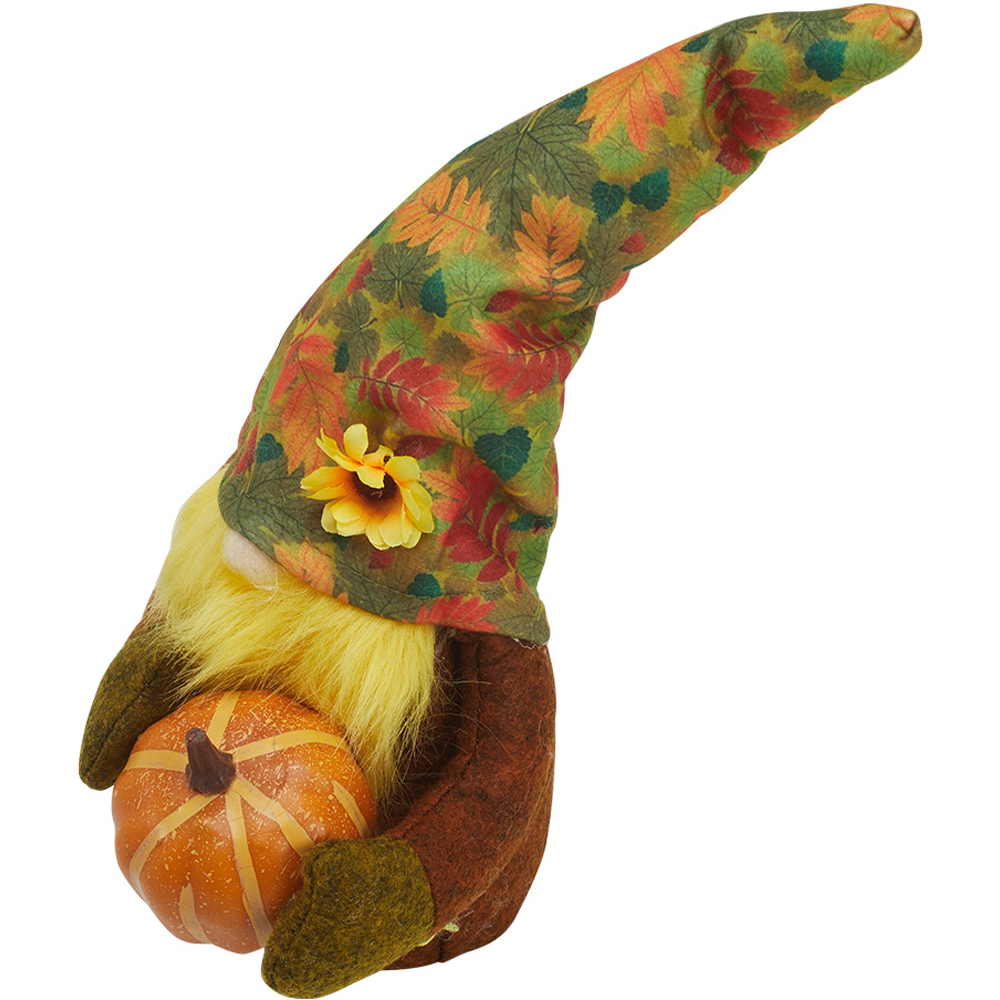 Living and Home Multicolour Handmade Autumn Harvest Gnome Ornament 34cm Image 5