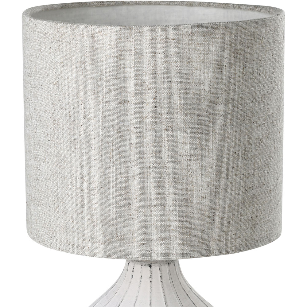 EGLO Bellariva 3 White Ceramic and Fabric Shade Table Lamp Image 3