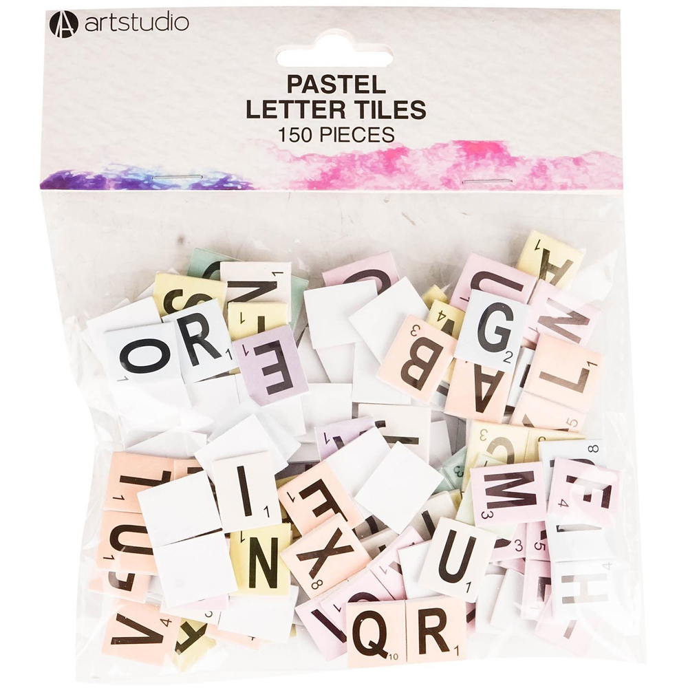 Pack of 150 Art Studio Letter Tiles - Pastel Image