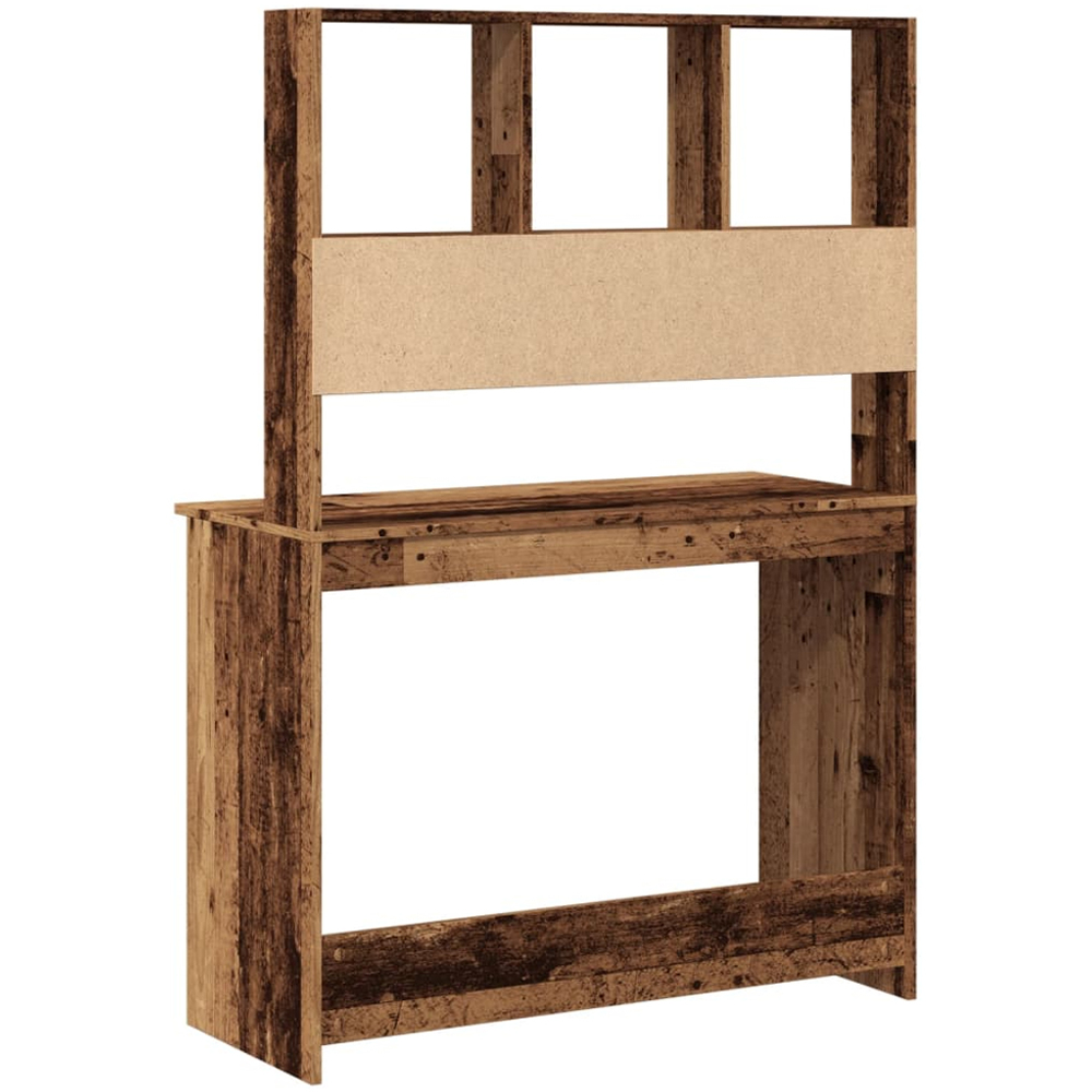 vidaXL 4 Shelf Study Desk Old Wood Effect Image 5