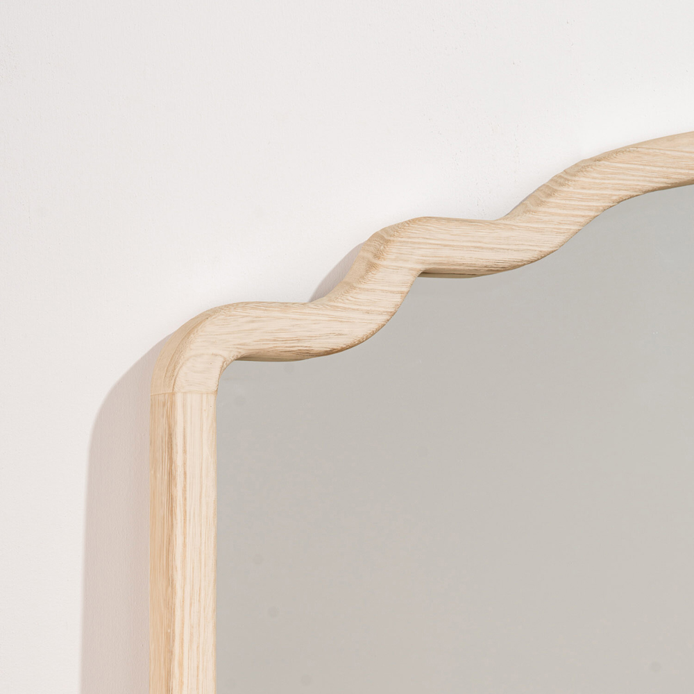 Ayra Wooden Lean To Mirror Washed Wood Image 4
