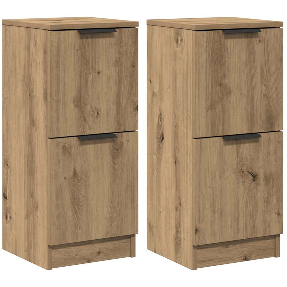 vidaXL 2 Door Artisan Oak Sideboard Set of 2 Image 2