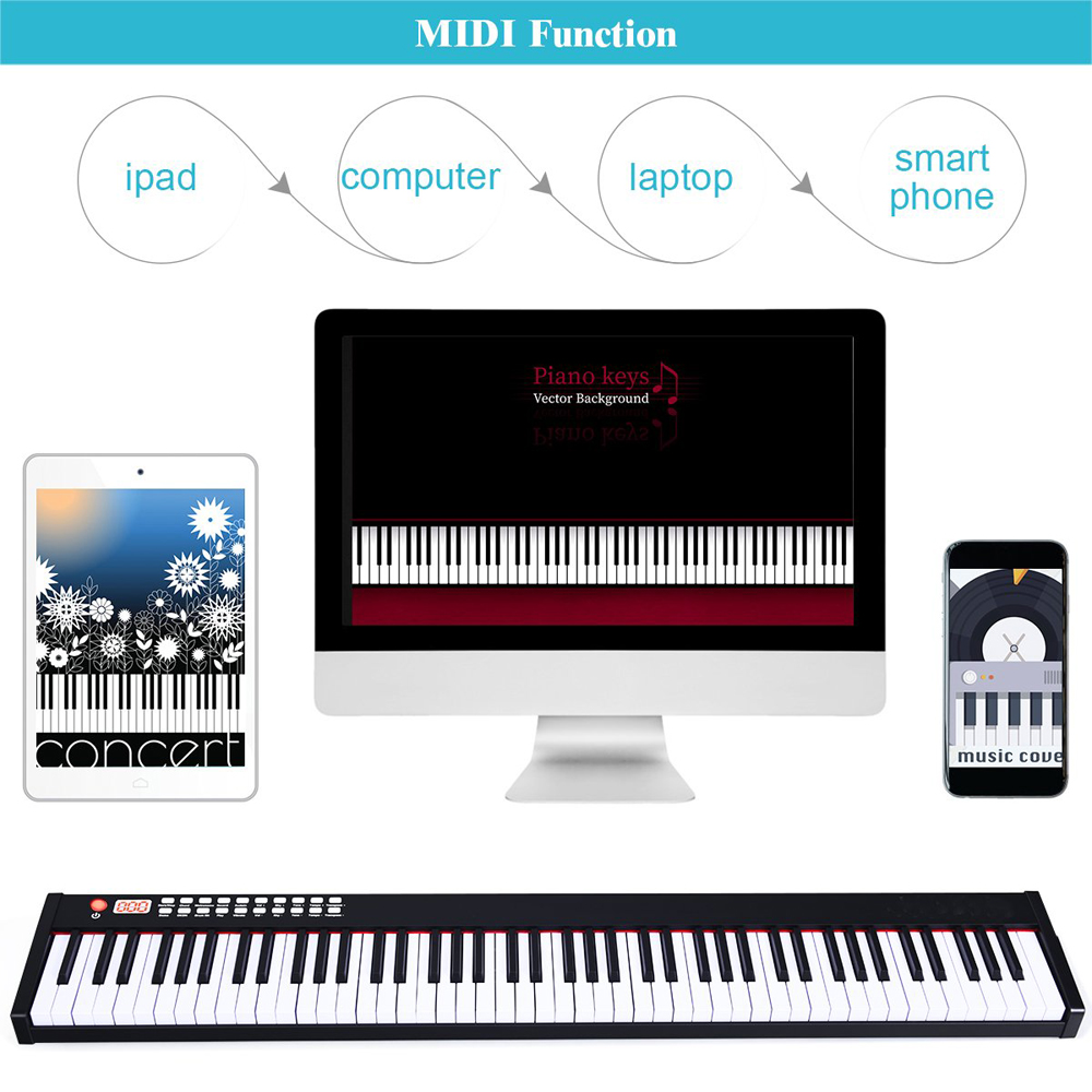 Costway MU10099GB Black Portable Electronic Keyboard Piano Image 4