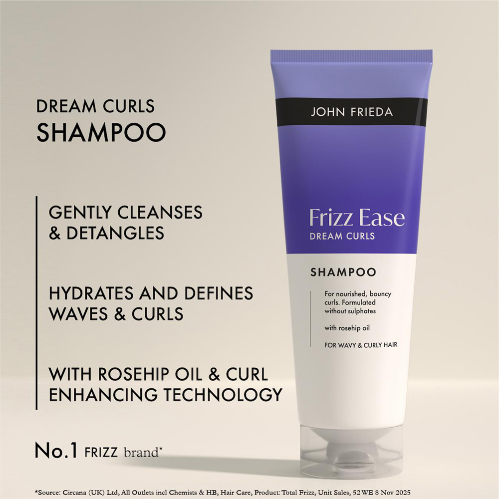 John Frieda Frizz Ease Dream Curls Curl Enhancing Hair Care Shampoo 250ml 3 Pack Image 7