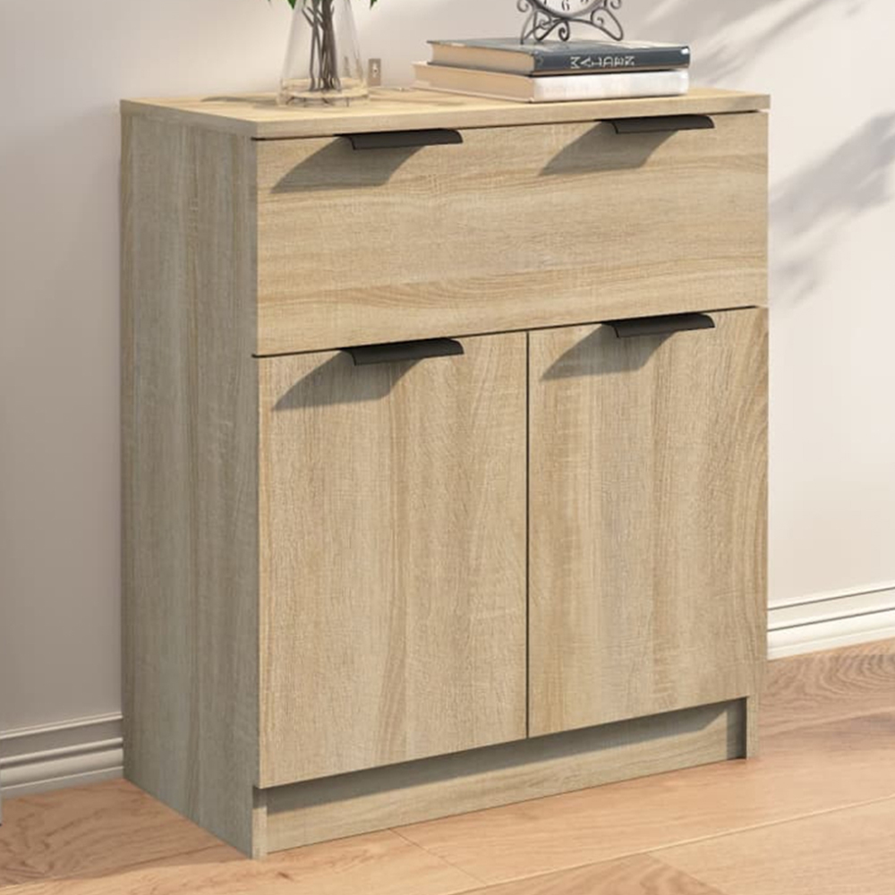 vidaXL 2 Door Single Drawer Sonoma Oak Sideboard Image 1