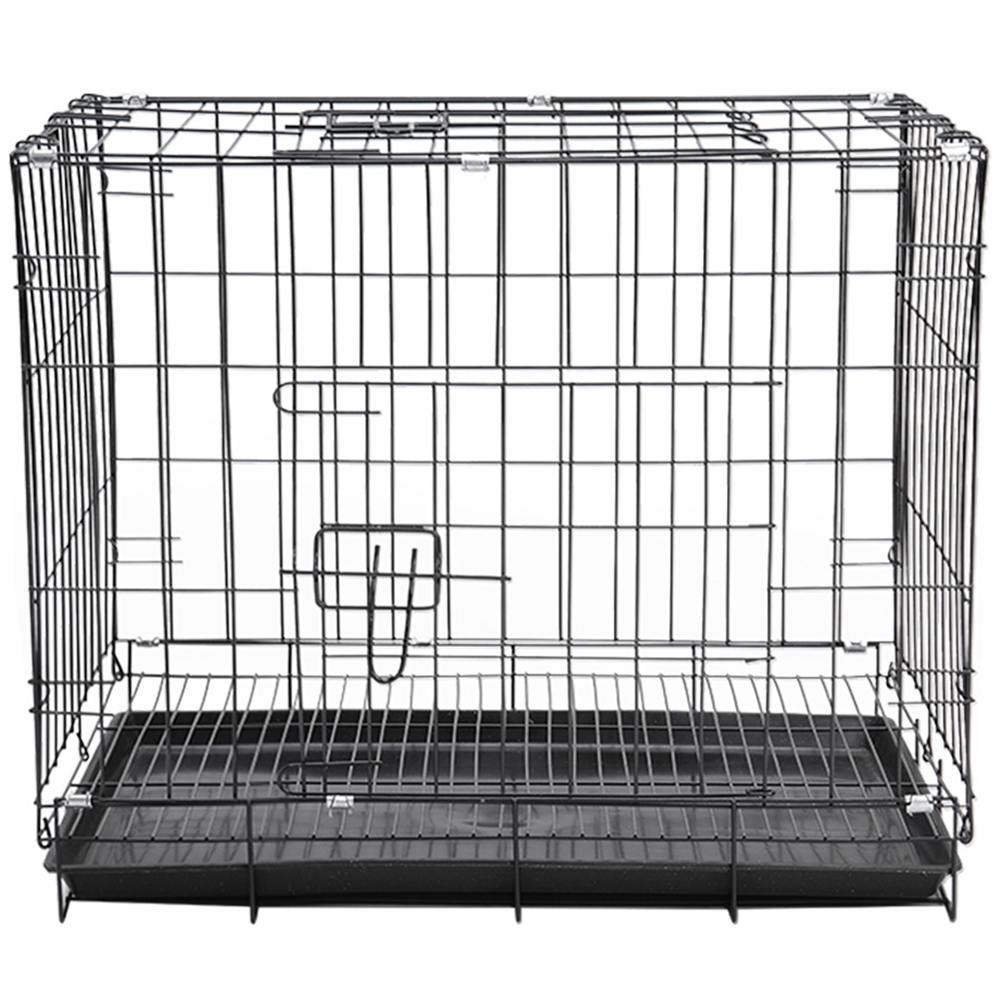 H&O Direct 2 Door Wire Dog Crate with Tray 50 x 35cm Image 1