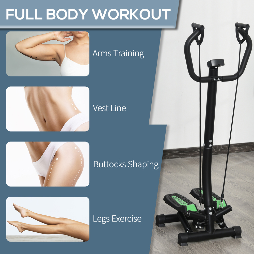 HOMCOM Compact Steel Frame Stepper Machine with Resistance Bands Image 5