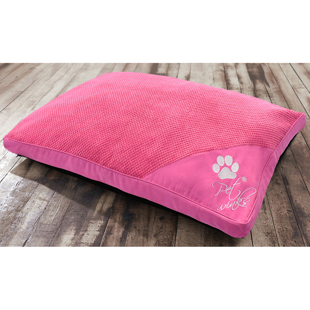 Petwinks Fuschia Pink Honeycomb Pattern Plush Soft Non-Slip Floor Cushion 78 x 120cm Image 2
