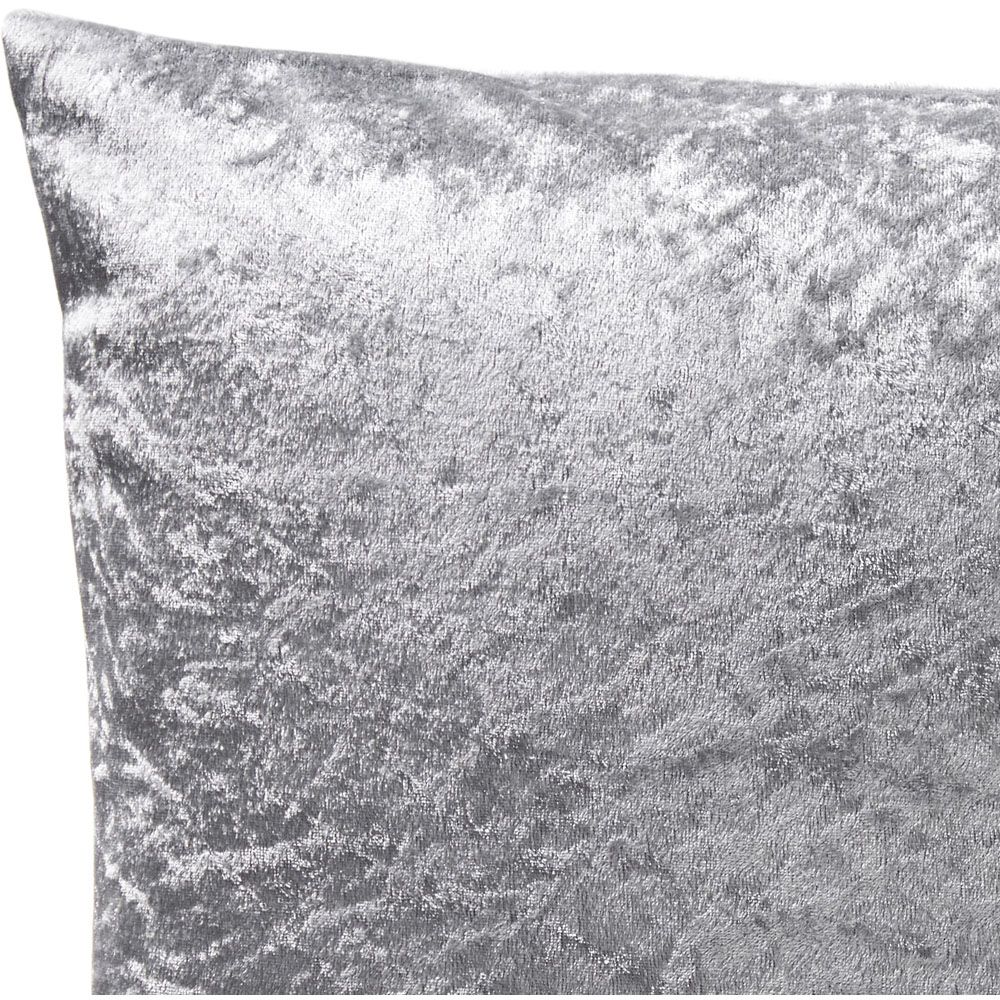 Alan Symonds Silver Crushed Velvet Cushion with Polyester Filled Pad 45 x 45cm 4 Pack Image 4