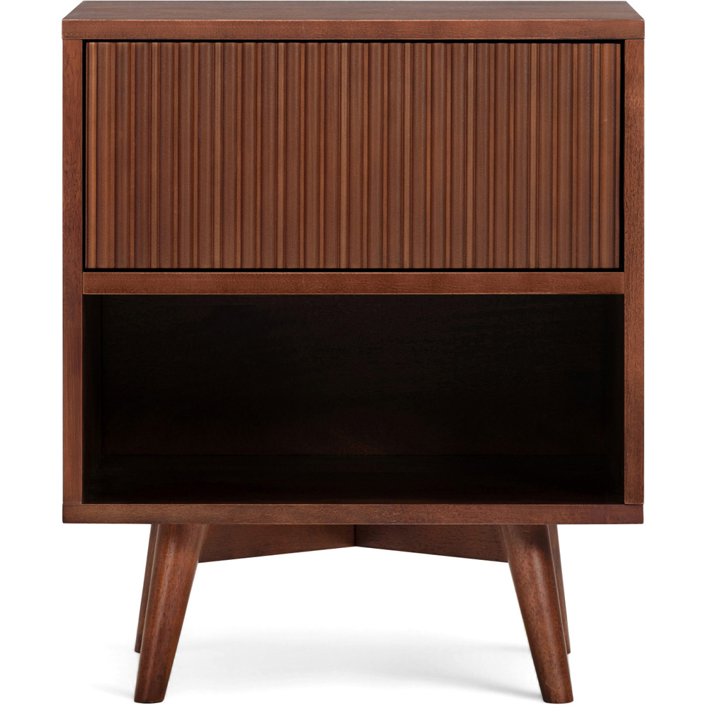 Teamson Home Tremolo Single Drawer Single Shelf Walnut Nightstand Image 3