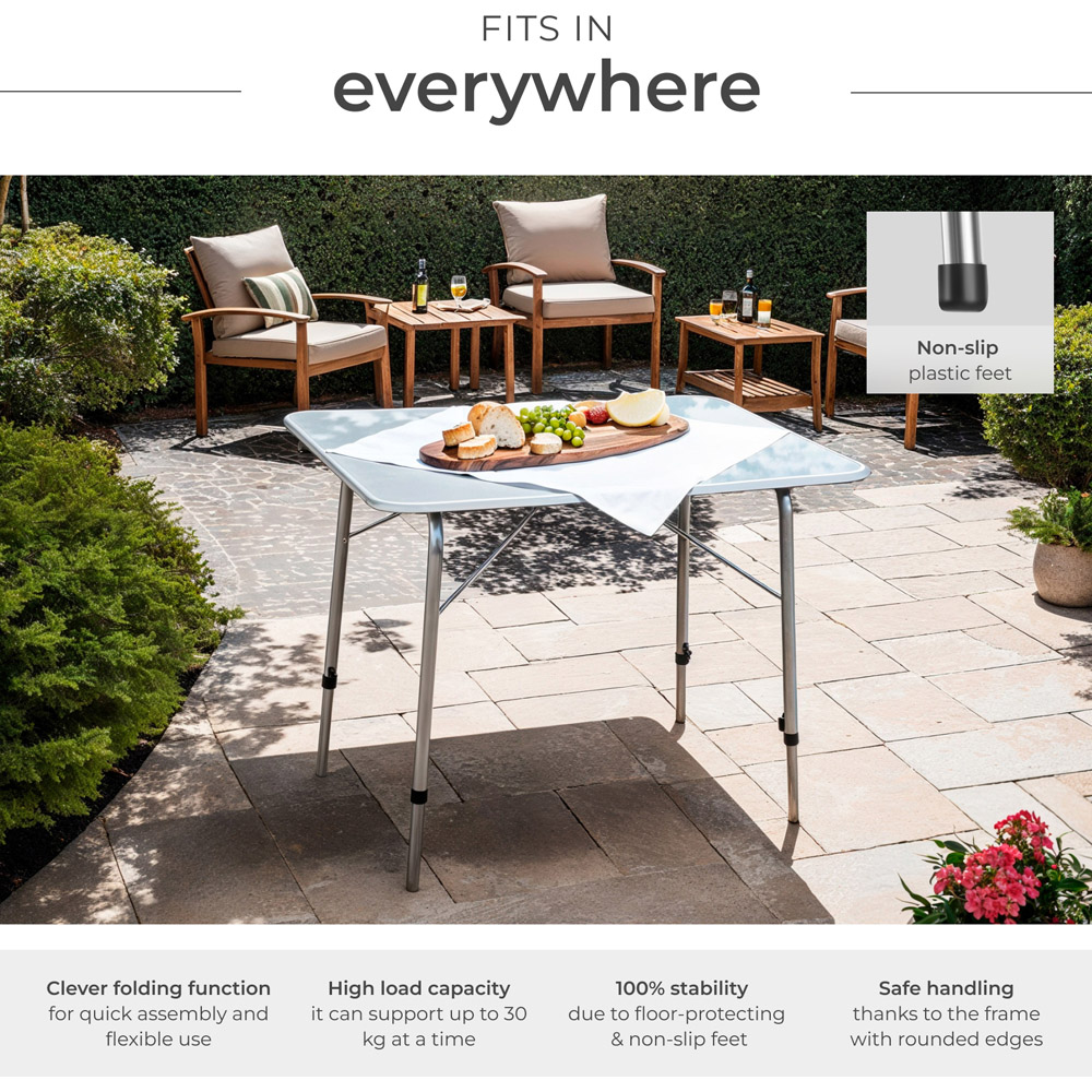 tectake Grey Foldable Camping Table Image 8
