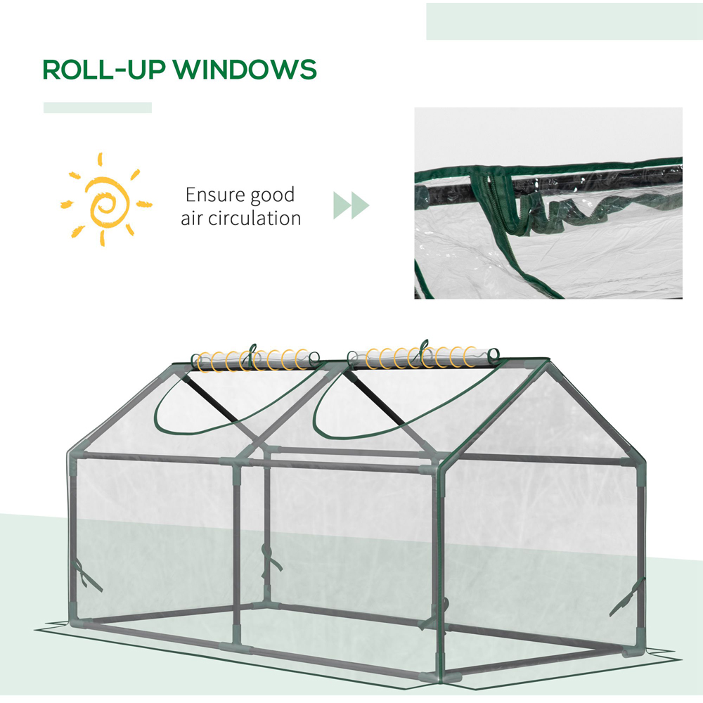 Outsunny 2 x 4ft Clear PVC Cover Greenhouse with Windows Image 5