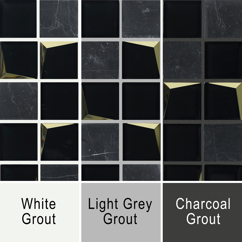 House of Mosaics Venice Black Luxe Mosaic Tile Sheet Image 6