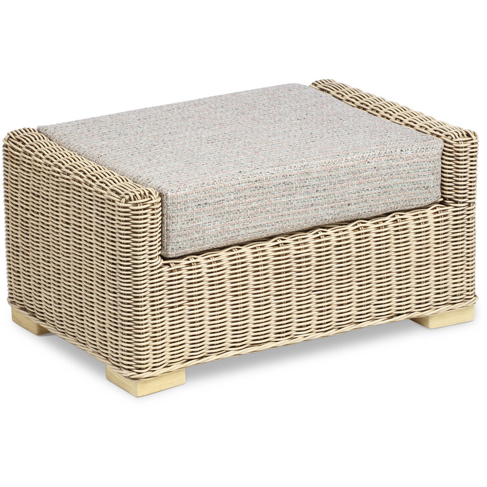 Desser Burford Blush Tweed Natural Rattan Footstool Image 2