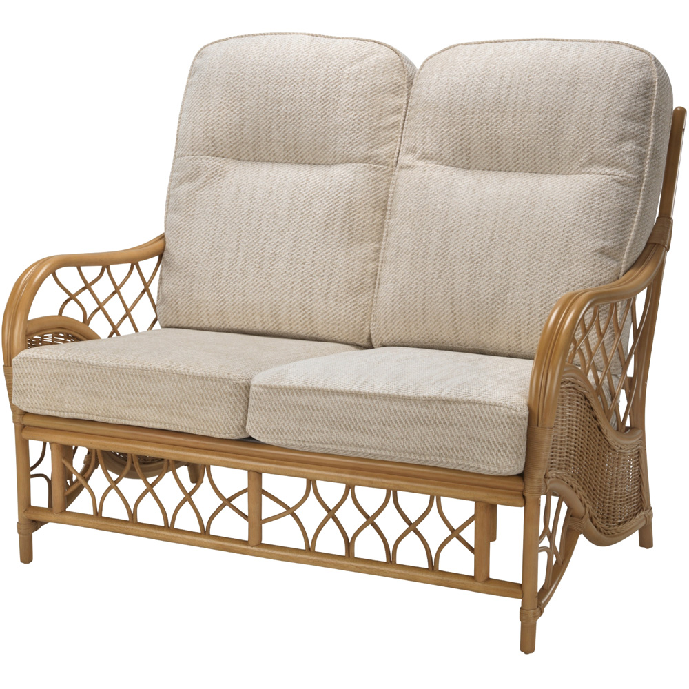 Desser Furniture Oslo 2 Seater Light Oak Natural Rattan Jasper Sofa Image 2