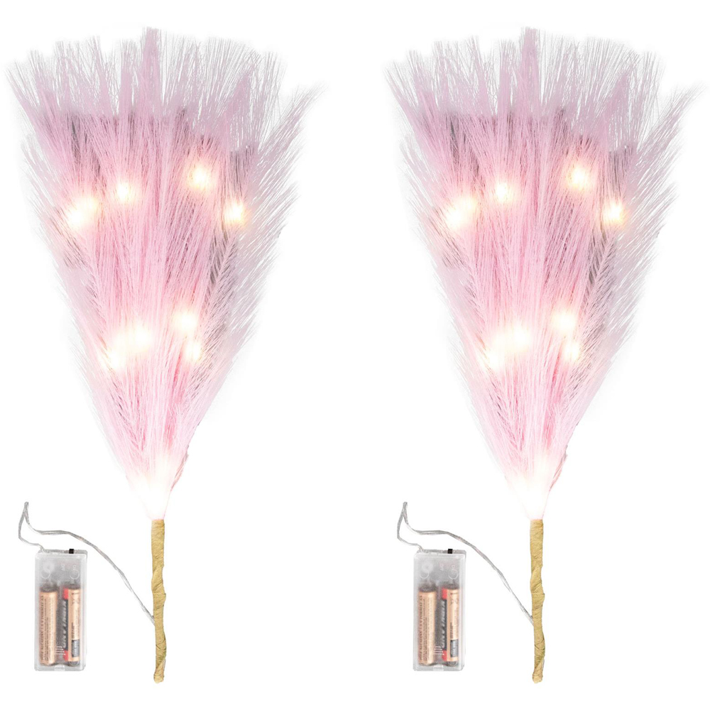 Shatchi Pre Lit Pink Pampas Grass 45cm Image 3