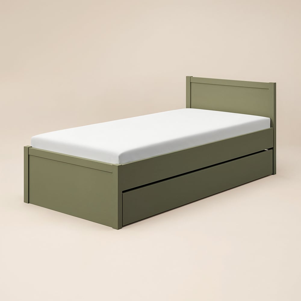 Flair Oli Single Olive Green 2 Drawer Storage Bed Image 2
