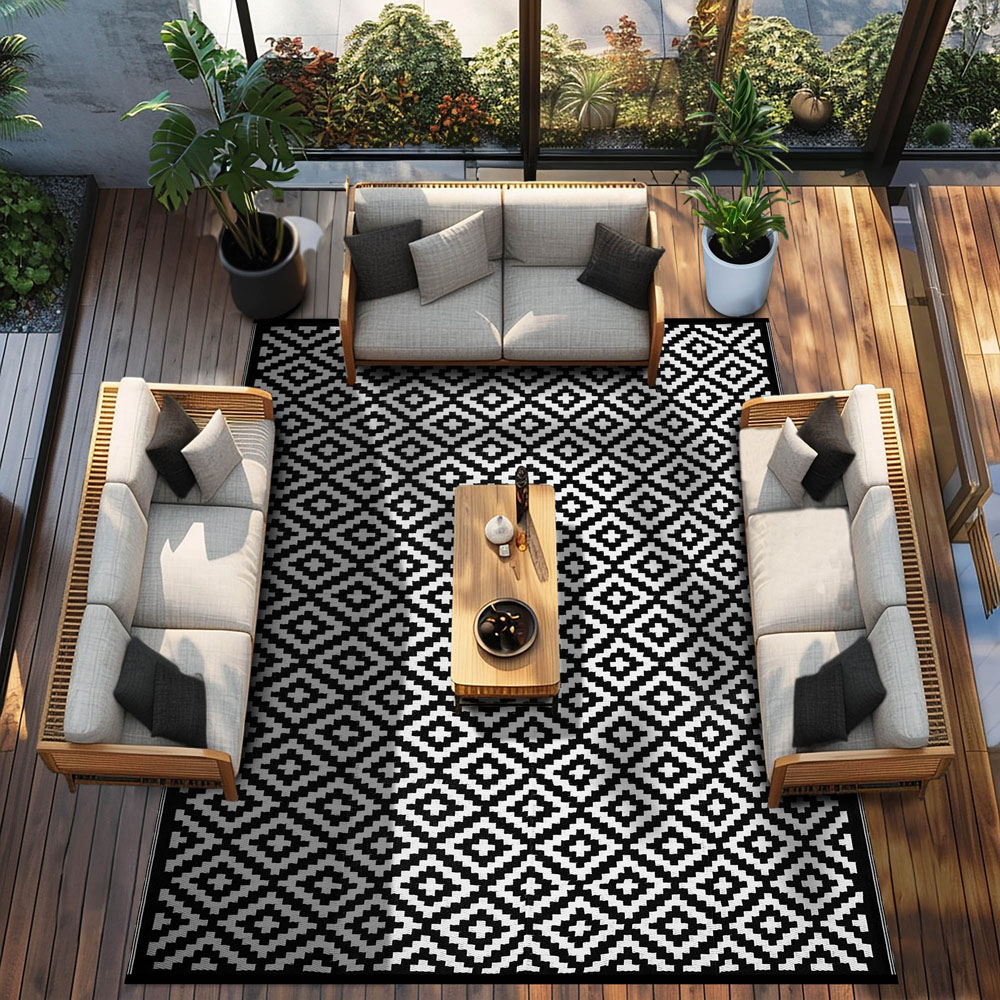 Green Decore Nirvana Black and White Outdoor Rug 240 x 300cm Image 4