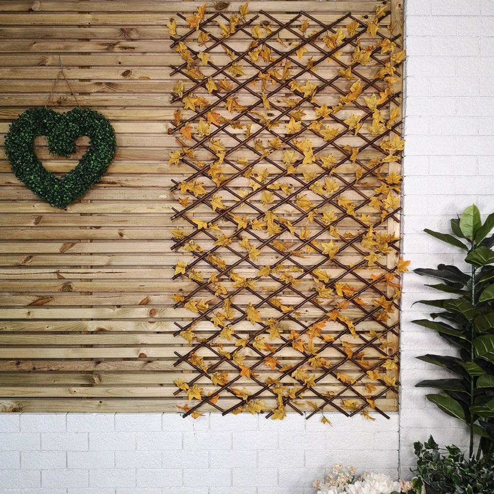Samuel Alexander Artificial Yellow Maple Leaf Fence Garden Trellis Image 5