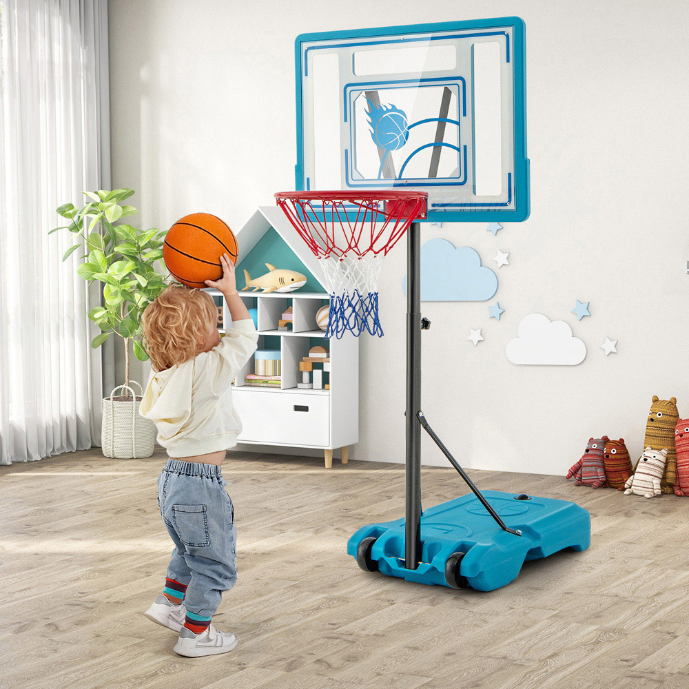 Costway Blue Swimming Pool Basketball Hoop Set Image 3