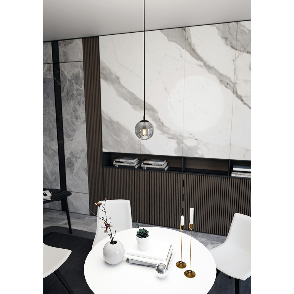 Emibig Cosmo Single Light Graphite Shade Black E14 Ceiling Pendant Light Image 6