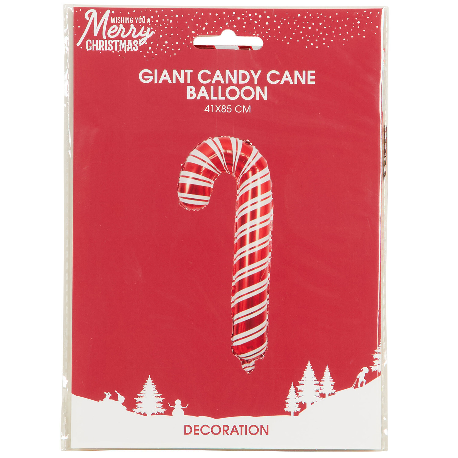 Giant Candy Cane Balloon - Red and White Image 1