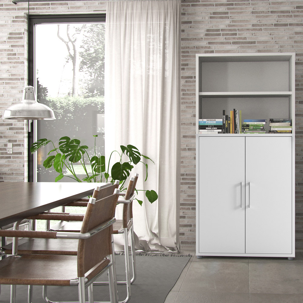 Florence 2 Door 3 Shelf White Bookcase Image 9