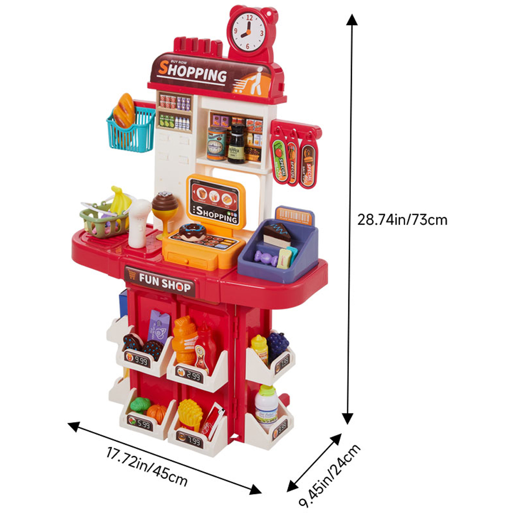 Tommy Toys 38 Piece Kids Red Supermarket Shopping Pretend Play Set Image 7