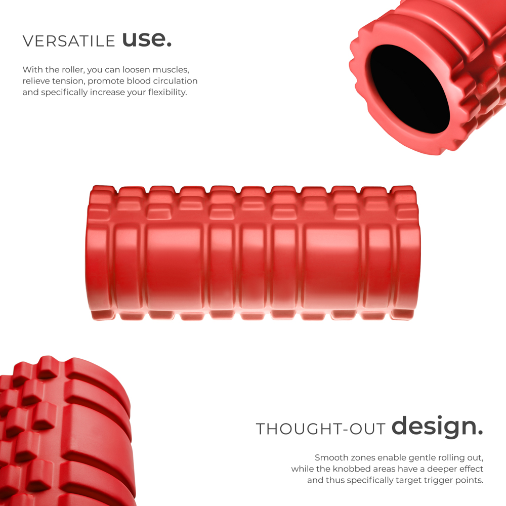 tectake Red Textured Surface Foam Roller 2 Pack Image 3