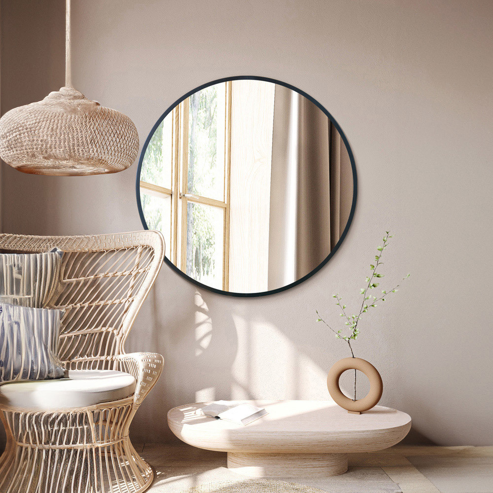 The Fenestra Black Metal Wall Mirror 100 x 100cm Image 7