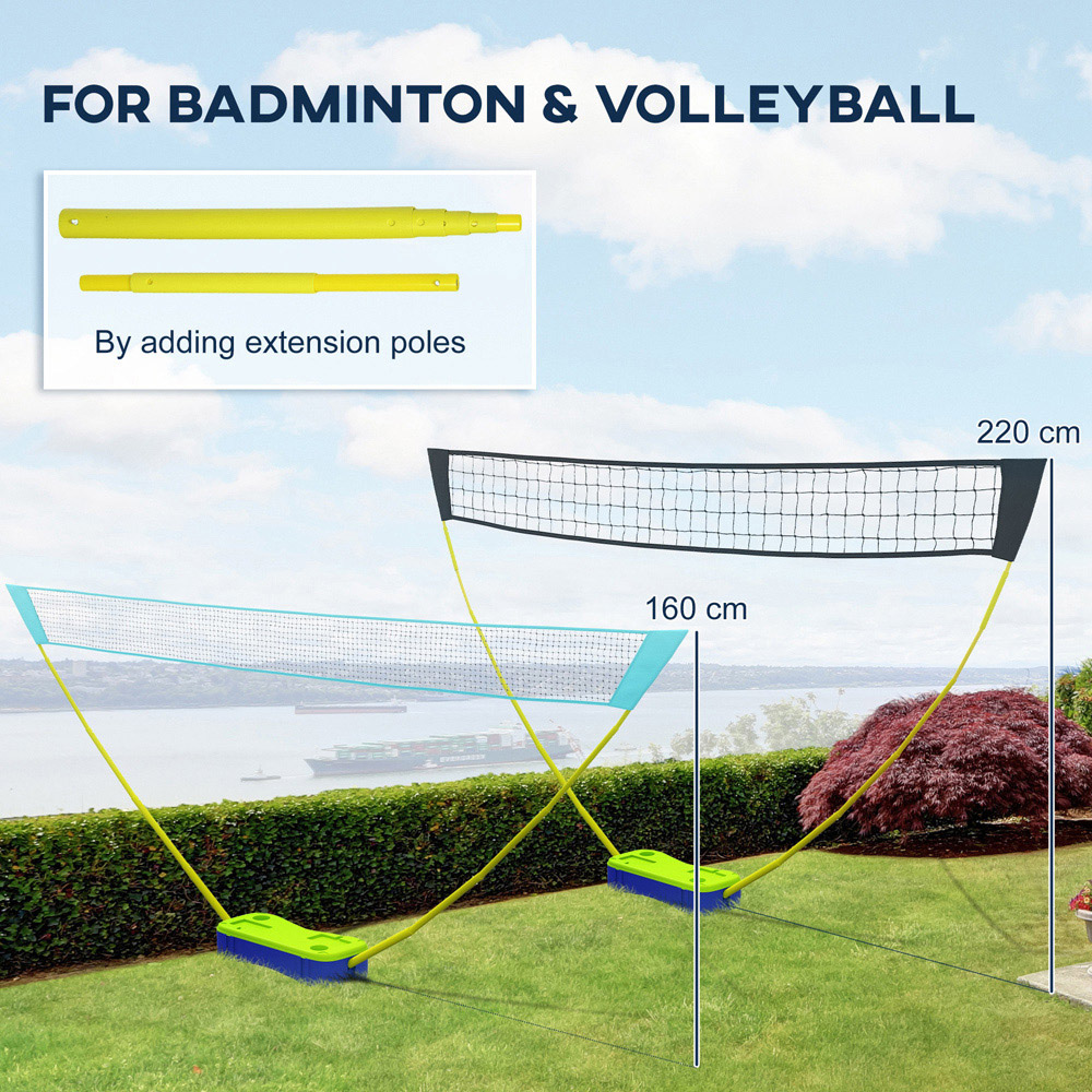 SPORTNOW Portable Badminton Net Set with Rackets and Shuttlecocks | Wilko
