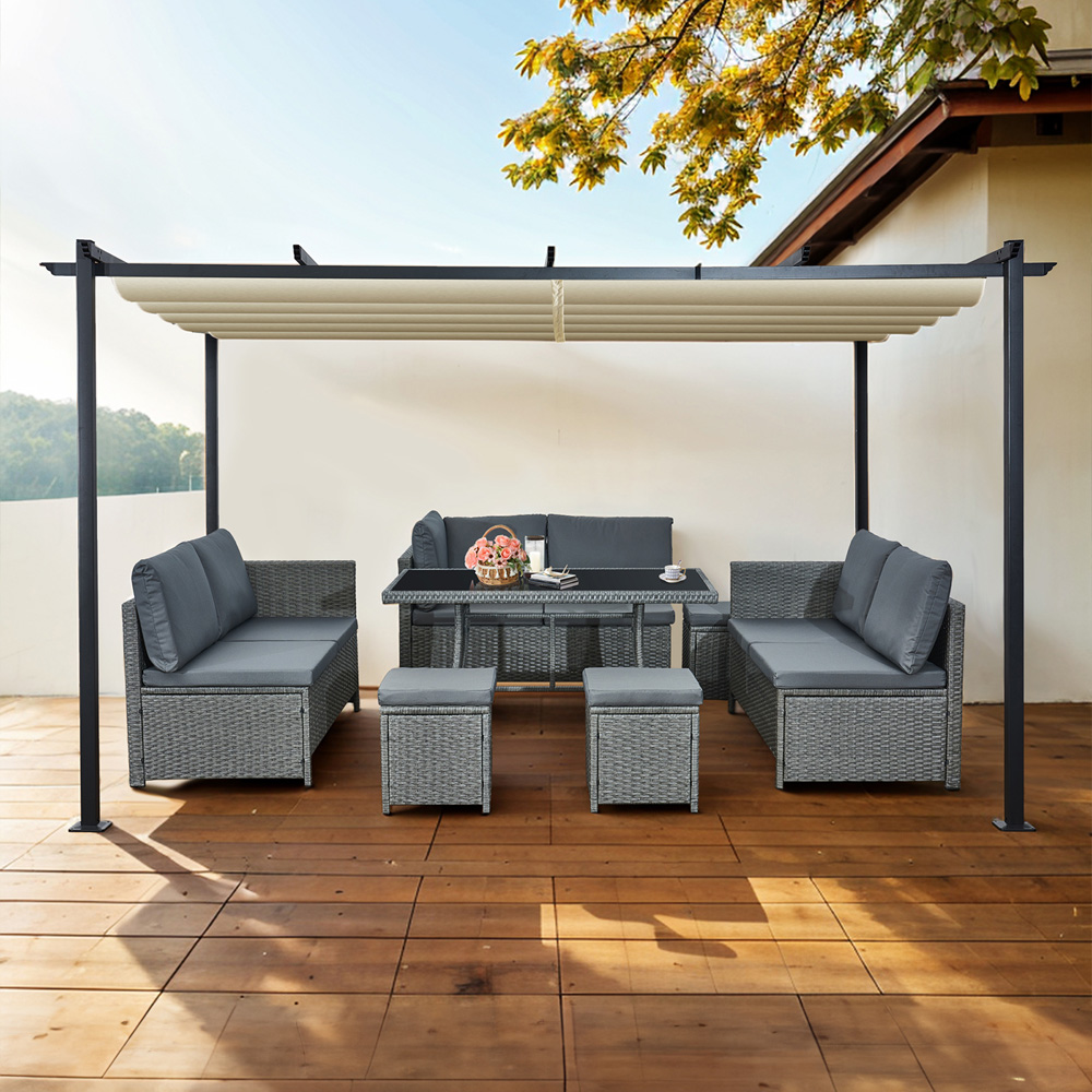 Oseasons Acorn 4 x 3m Creamy White Rectangular Pergola Image 3