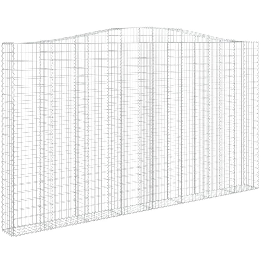 vidaXL Silver Galvanised Iron Arched Gabion Basket 400 x 30 x 220/240cm 5 Pack Image 1