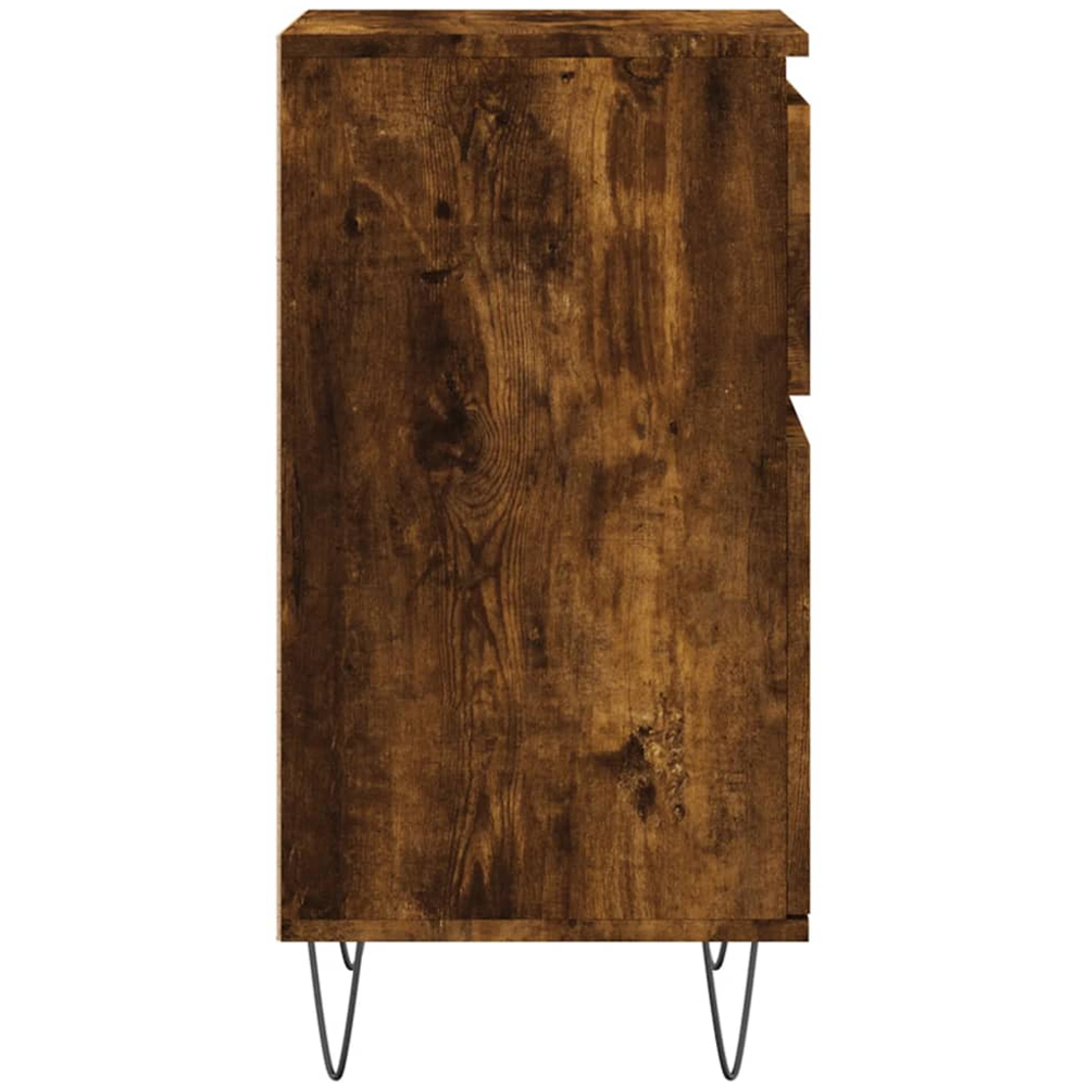 vidaXL Single Door Single Drawer Smoked Oak Sideboard Set of 2 Image 8