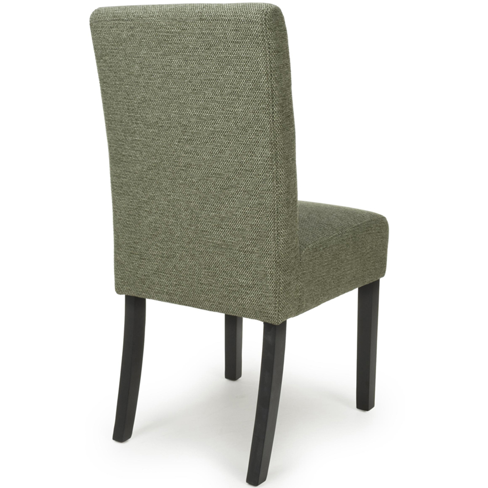 Portland Harlow Olive Weave Black Legs Waffle Back Dining Chair Image 5
