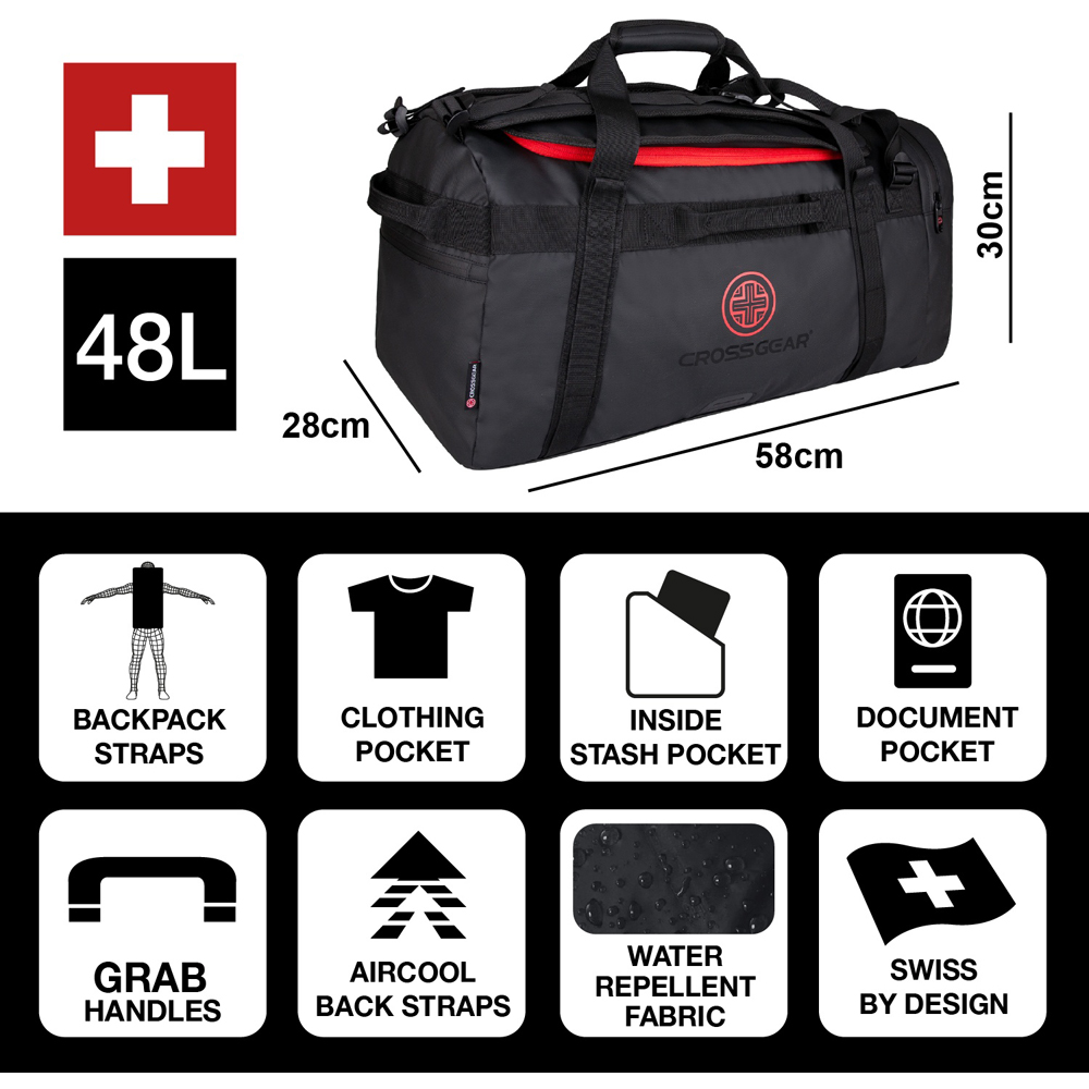 Crossgear Skylab Black and Red Duffle 30cm Image 9