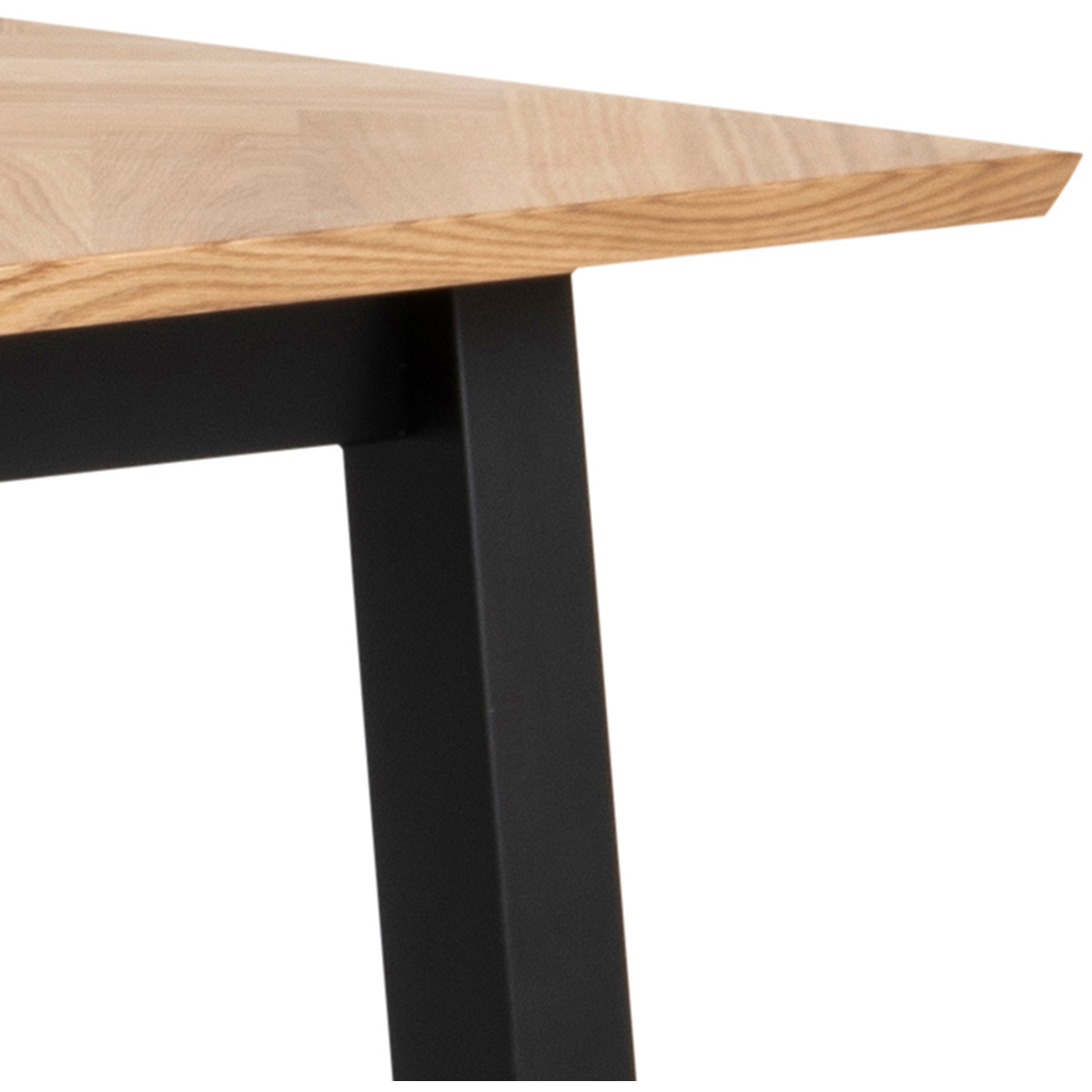 Florence Brighton 6 Seater Herringbone Effect Dining Table Oak Image 7
