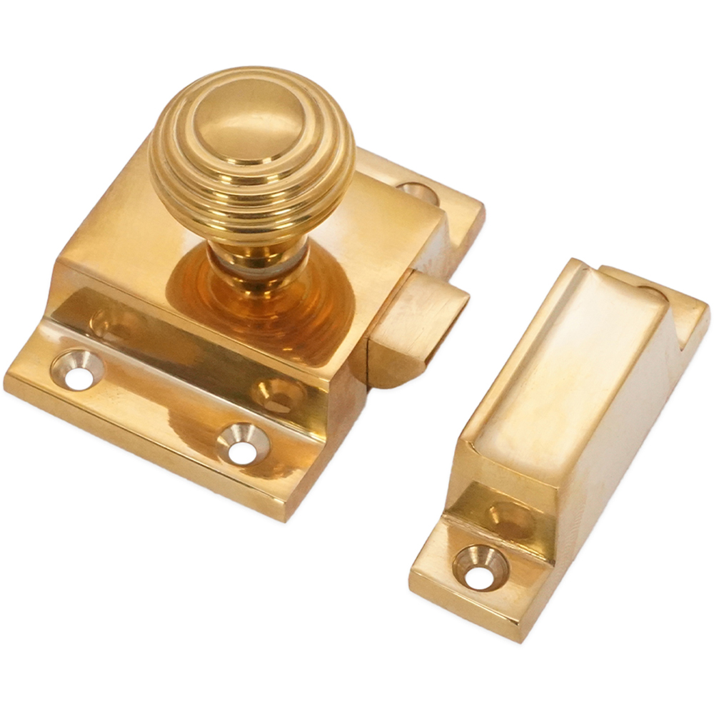 Spira Brass Beehive Polished Brass Unlacquered Cupboard Catch Image 3