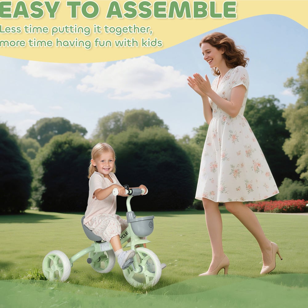 Tommy Toys Kids Green Tricycle with Front Basket Image 7