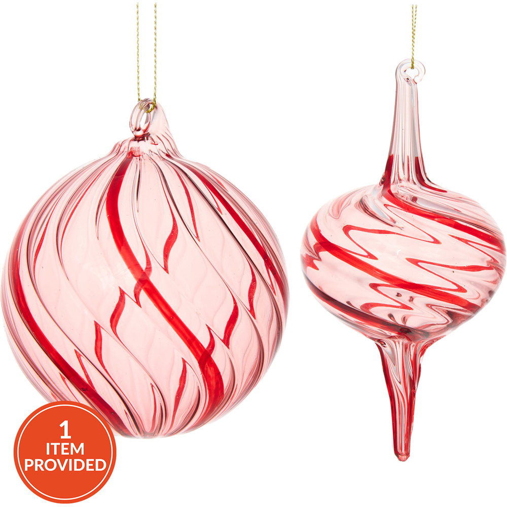 Red and Pink Swirl Bauble Image 1